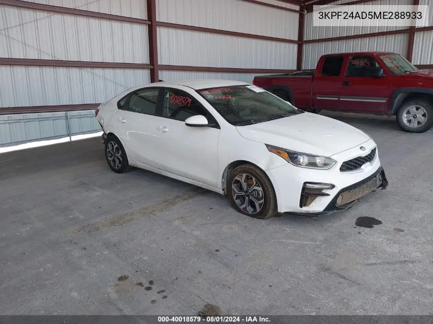 2021 Kia Forte Lxs VIN: 3KPF24AD5ME288933 Lot: 40018579