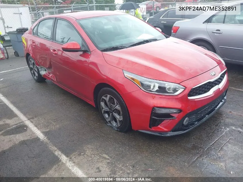 2021 Kia Forte Lxs VIN: 3KPF24AD7ME352891 Lot: 40019594