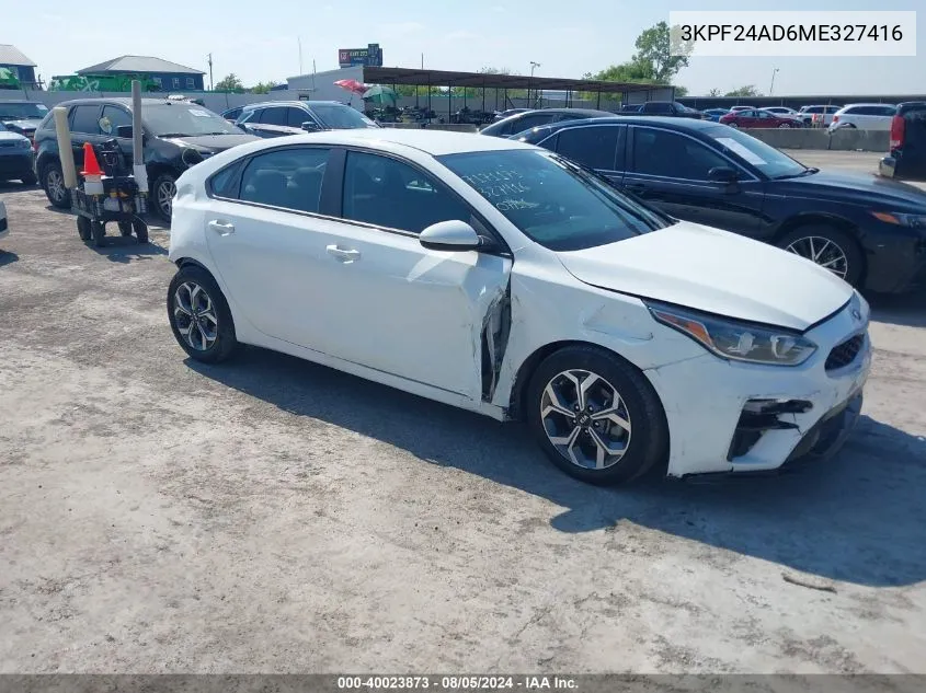 2021 Kia Forte Lxs VIN: 3KPF24AD6ME327416 Lot: 40023873