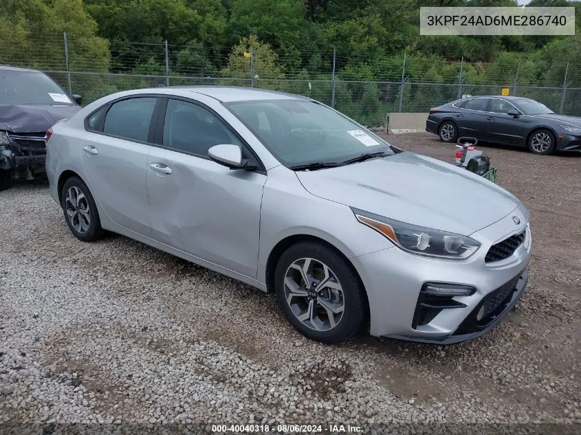 2021 Kia Forte Lxs VIN: 3KPF24AD6ME286740 Lot: 40040318