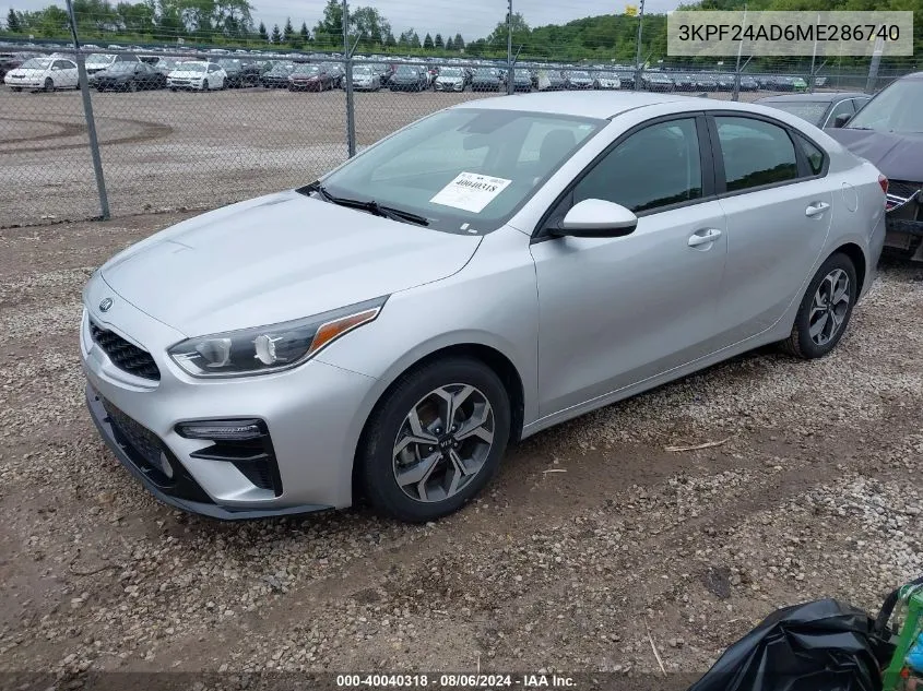 2021 Kia Forte Lxs VIN: 3KPF24AD6ME286740 Lot: 40040318