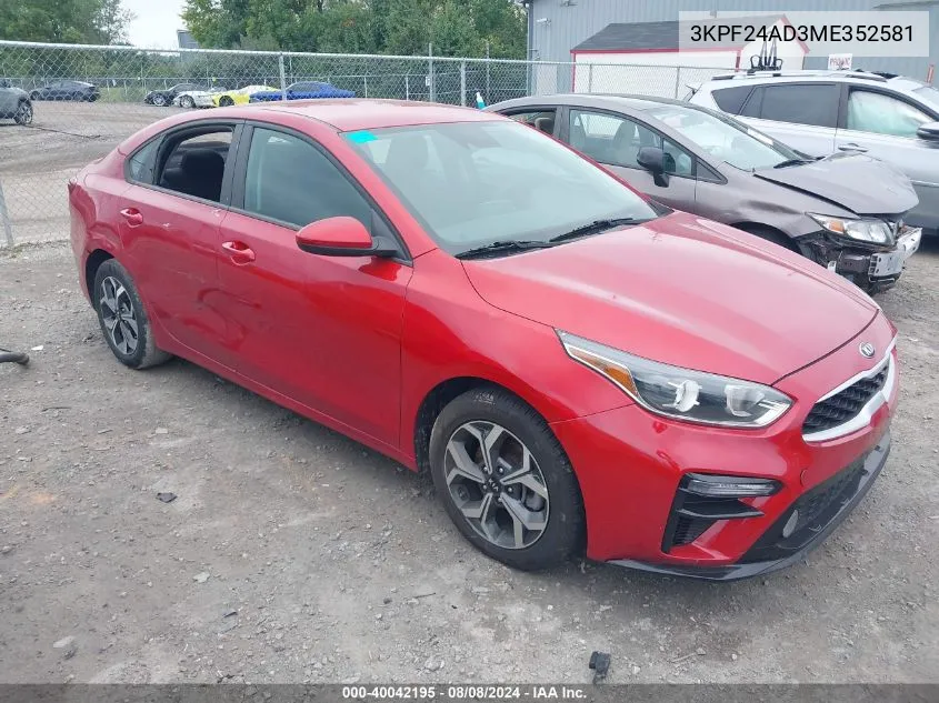 3KPF24AD3ME352581 2021 Kia Forte Lxs