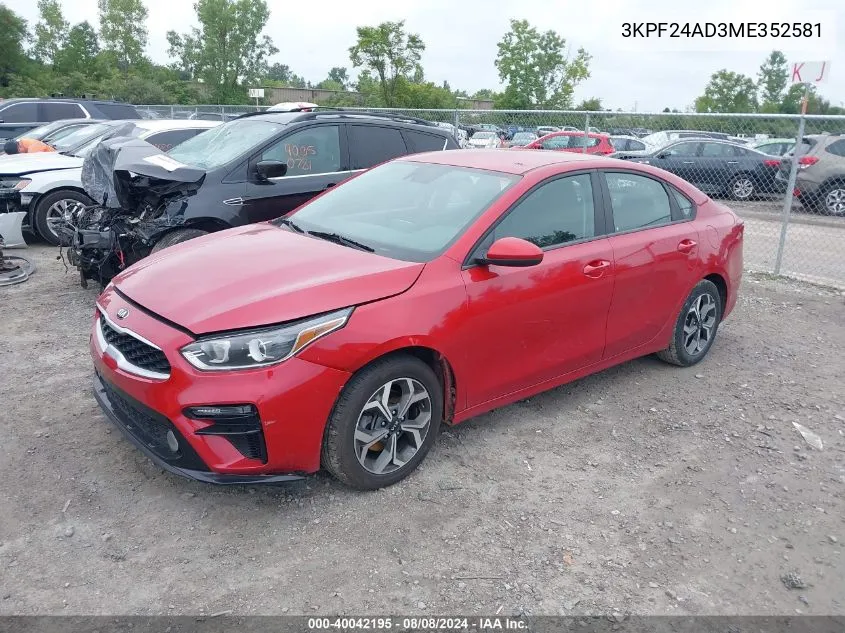 3KPF24AD3ME352581 2021 Kia Forte Lxs