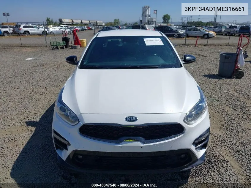 3KPF34AD1ME316661 2021 Kia Forte Gt-Line