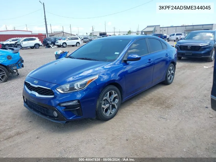 2021 Kia Forte Lxs VIN: 3KPF24AD5ME344045 Lot: 40047838