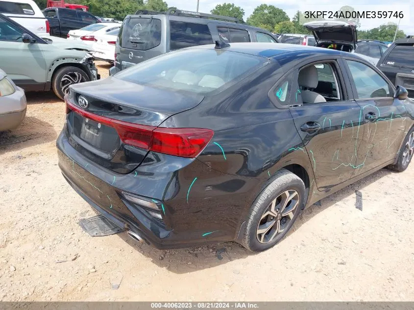 3KPF24AD0ME359746 2021 Kia Forte Fe/Lxs