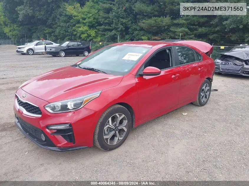 3KPF24AD2ME371560 2021 Kia Forte Lxs