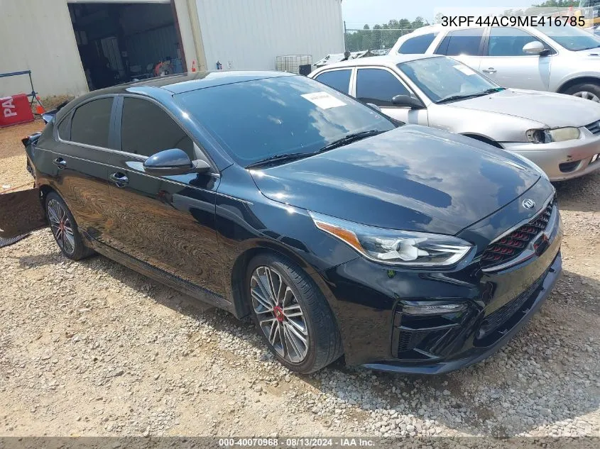 2021 Kia Forte Gt VIN: 3KPF44AC9ME416785 Lot: 40070968