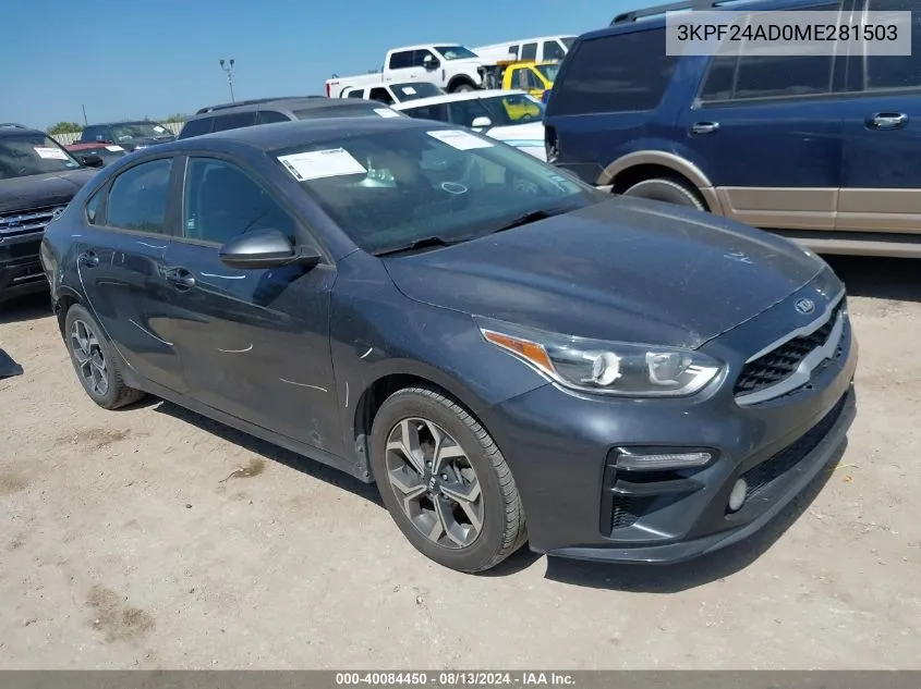 2021 Kia Forte Lxs VIN: 3KPF24AD0ME281503 Lot: 40084450