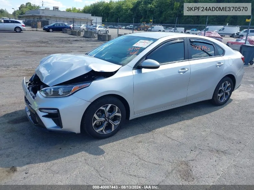 3KPF24AD0ME370570 2021 Kia Forte Lxs