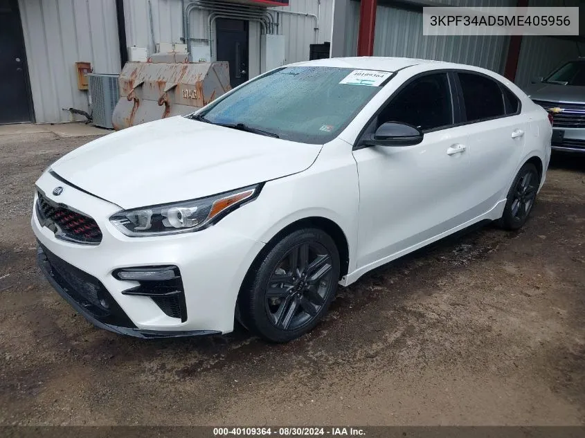 2021 Kia Forte Gt-Line VIN: 3KPF34AD5ME405956 Lot: 40109364