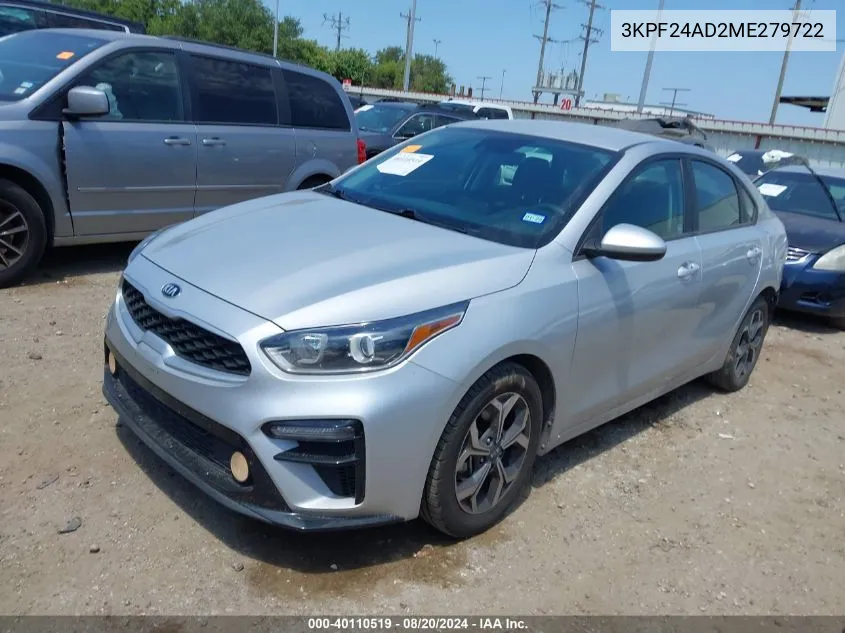 2021 Kia Forte Lxs VIN: 3KPF24AD2ME279722 Lot: 40110519