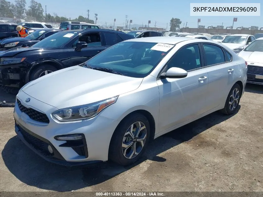 2021 Kia Forte Lxs VIN: 3KPF24ADXME296090 Lot: 40113363