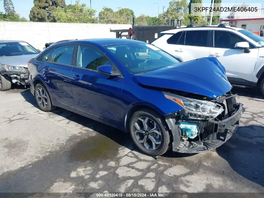 3KPF24AD2ME406405 2021 Kia Forte Lxs