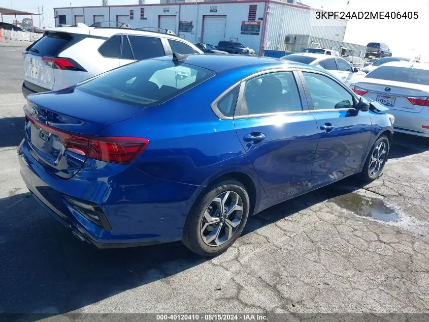 3KPF24AD2ME406405 2021 Kia Forte Lxs