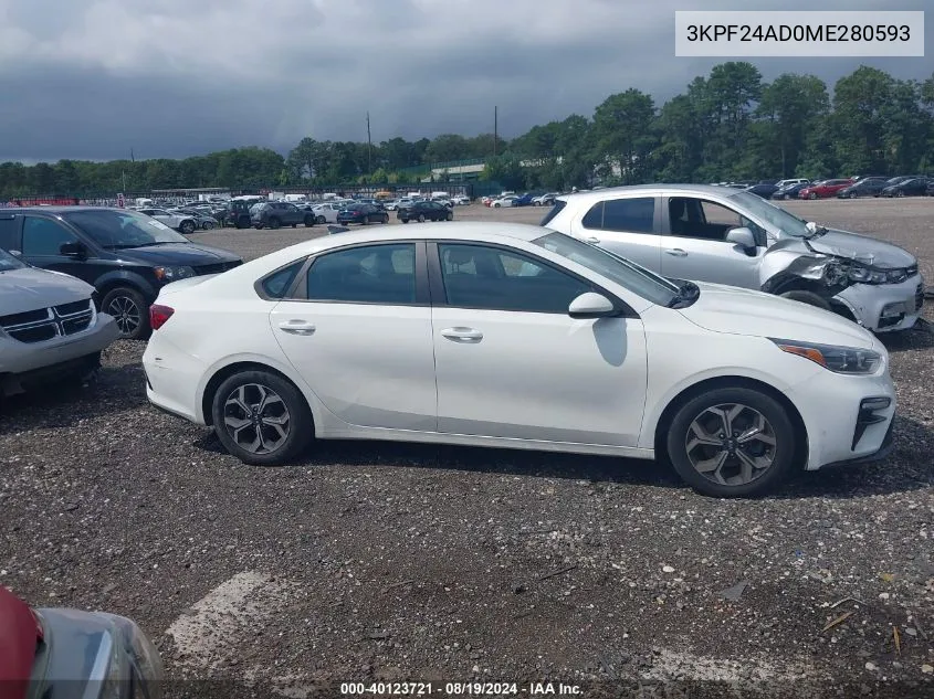 3KPF24AD0ME280593 2021 Kia Forte Lxs