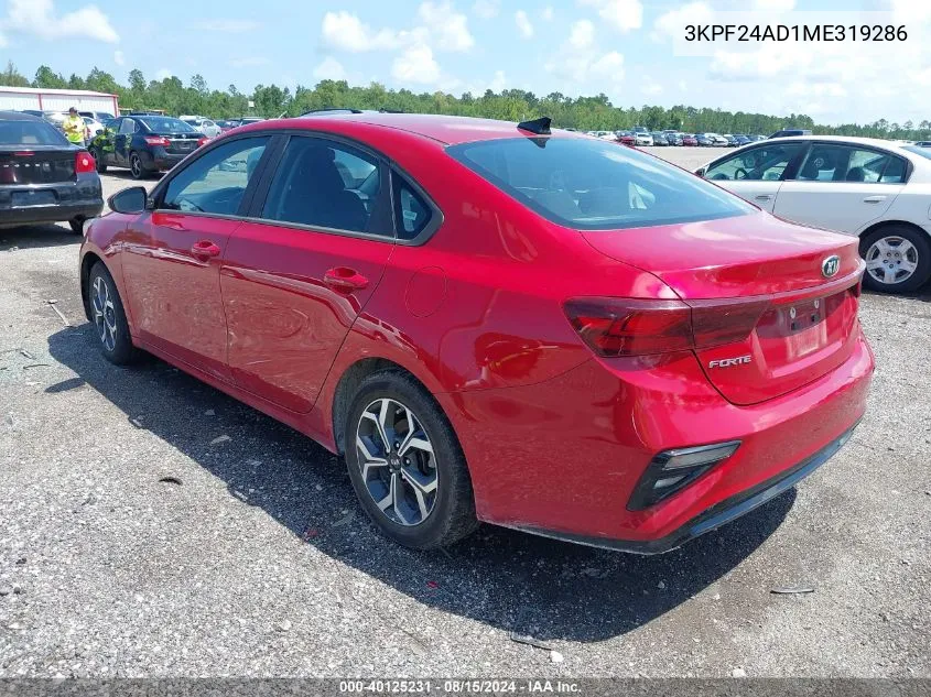 2021 Kia Forte Lxs VIN: 3KPF24AD1ME319286 Lot: 40125231