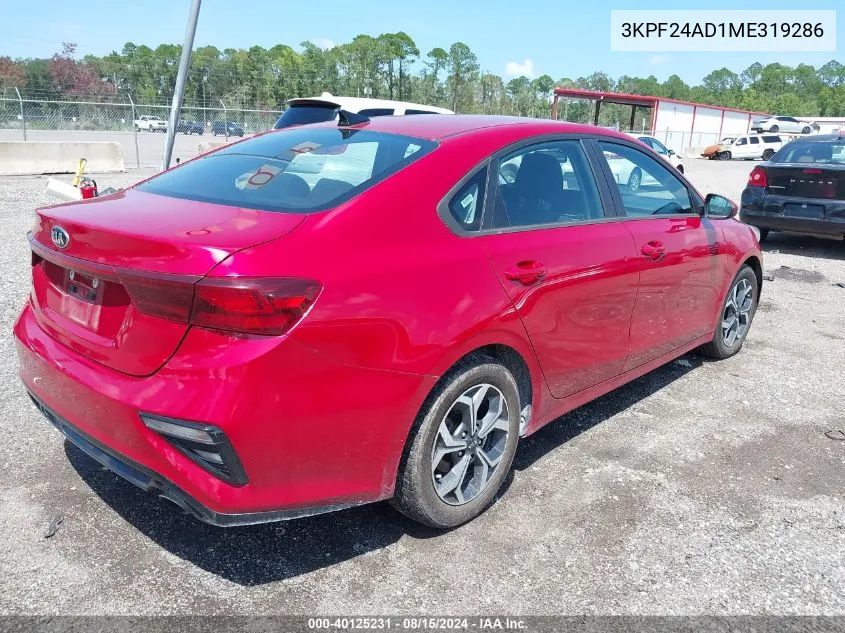 2021 Kia Forte Lxs VIN: 3KPF24AD1ME319286 Lot: 40125231