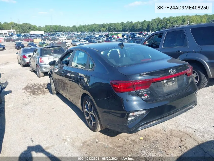 2021 Kia Forte Fe/Lxs VIN: 3KPF24AD9ME408250 Lot: 40132801