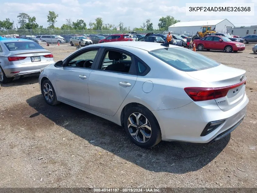 2021 Kia Forte Lxs VIN: 3KPF24AD5ME326368 Lot: 40141197