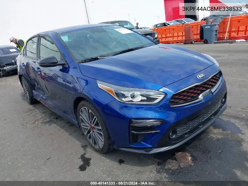 2021 Kia Forte Gt VIN: 3KPF44AC8ME338533 Lot: 40141333