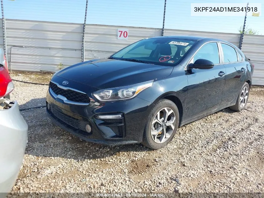 2021 Kia Forte Lxs VIN: 3KPF24AD1ME341918 Lot: 40142663