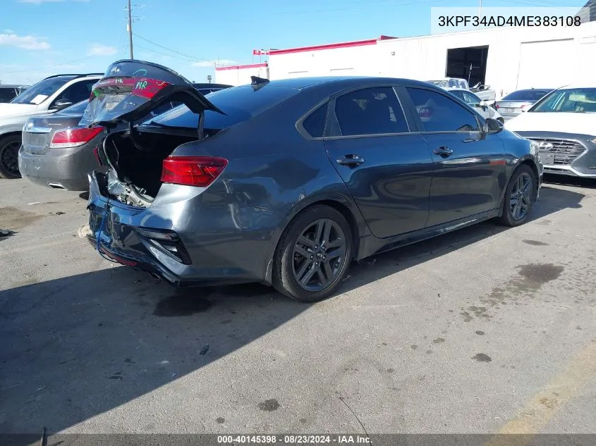 3KPF34AD4ME383108 2021 Kia Forte Gt-Line