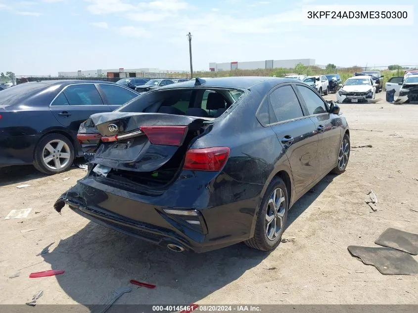 2021 Kia Forte Fe/Lxs VIN: 3KPF24AD3ME350300 Lot: 40145461