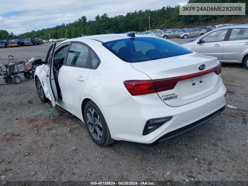 2021 Kia Forte Lxs VIN: 3KPF24AD6ME282008 Lot: 40155624