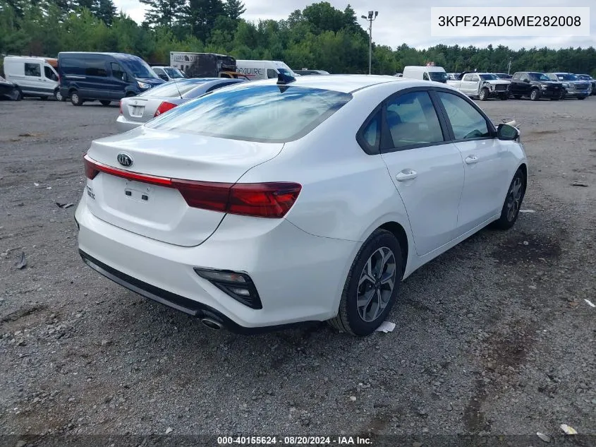 2021 Kia Forte Lxs VIN: 3KPF24AD6ME282008 Lot: 40155624