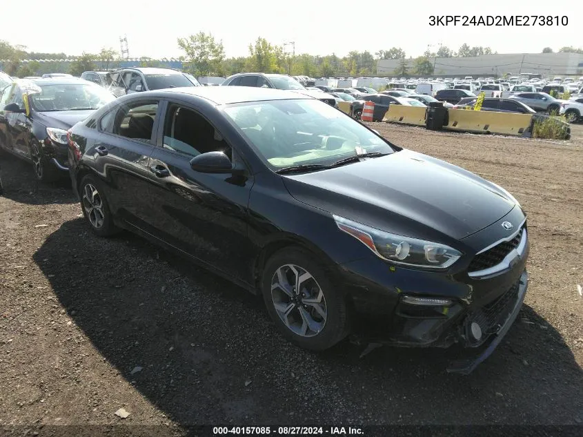 2021 Kia Forte Lxs VIN: 3KPF24AD2ME273810 Lot: 40157085