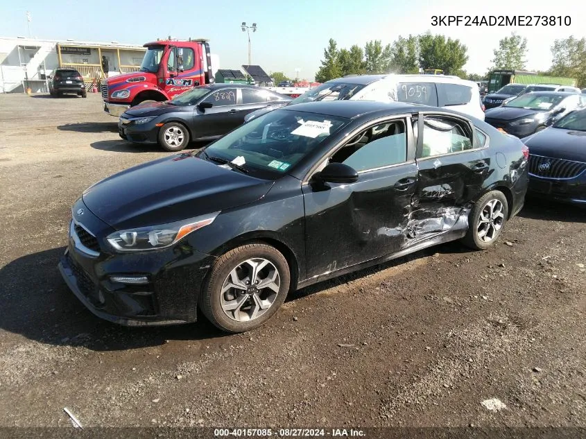 2021 Kia Forte Lxs VIN: 3KPF24AD2ME273810 Lot: 40157085