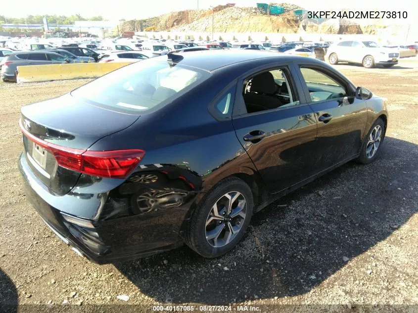 2021 Kia Forte Lxs VIN: 3KPF24AD2ME273810 Lot: 40157085