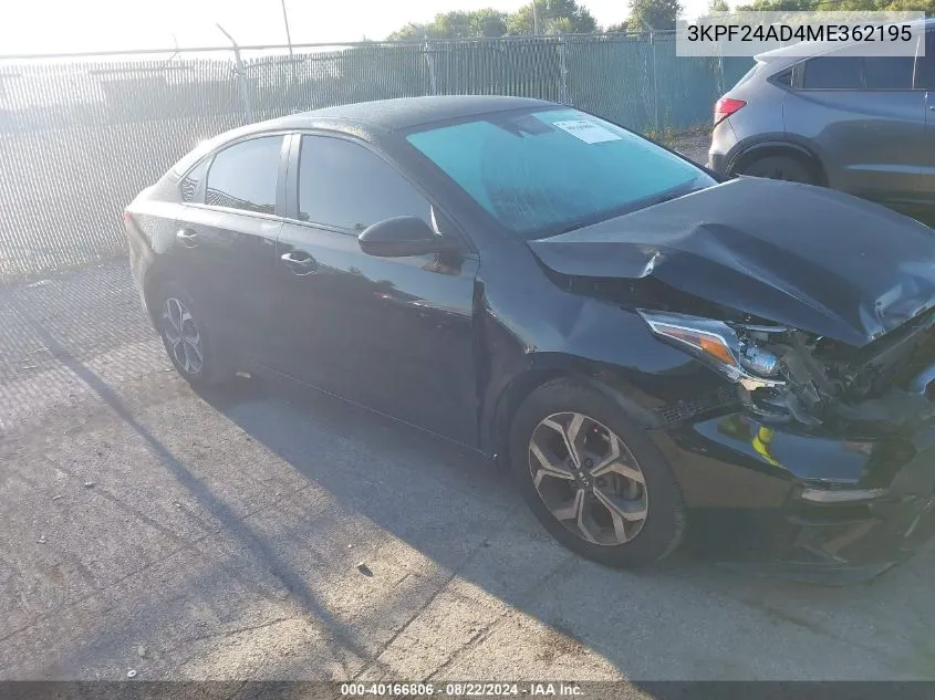 2021 Kia Forte Lxs VIN: 3KPF24AD4ME362195 Lot: 40166806