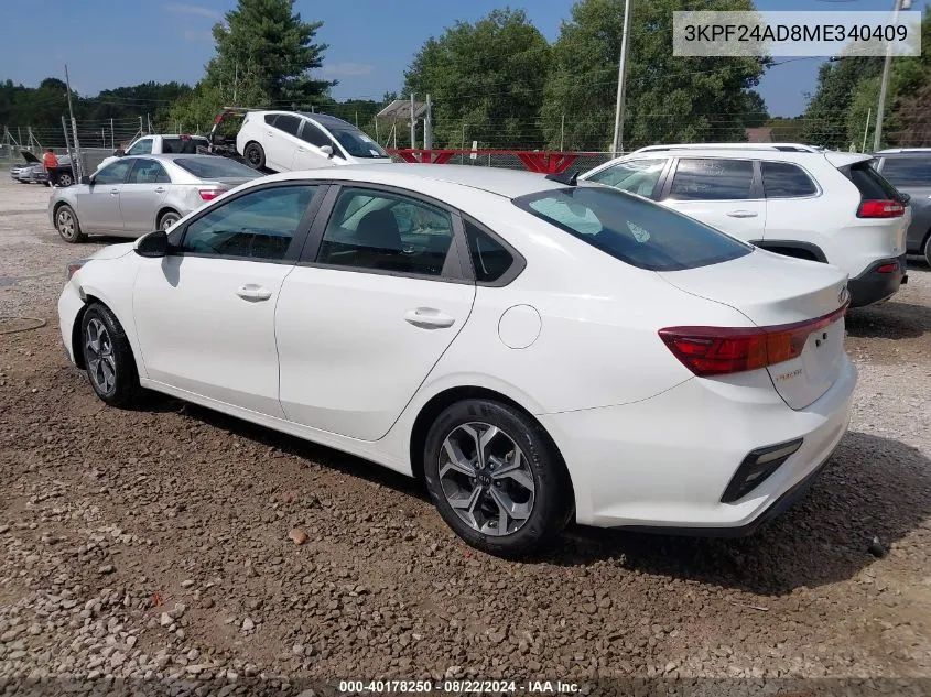 3KPF24AD8ME340409 2021 Kia Forte Lxs