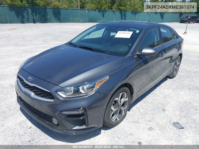 3KPF24ADXME381074 2021 Kia Forte Lxs