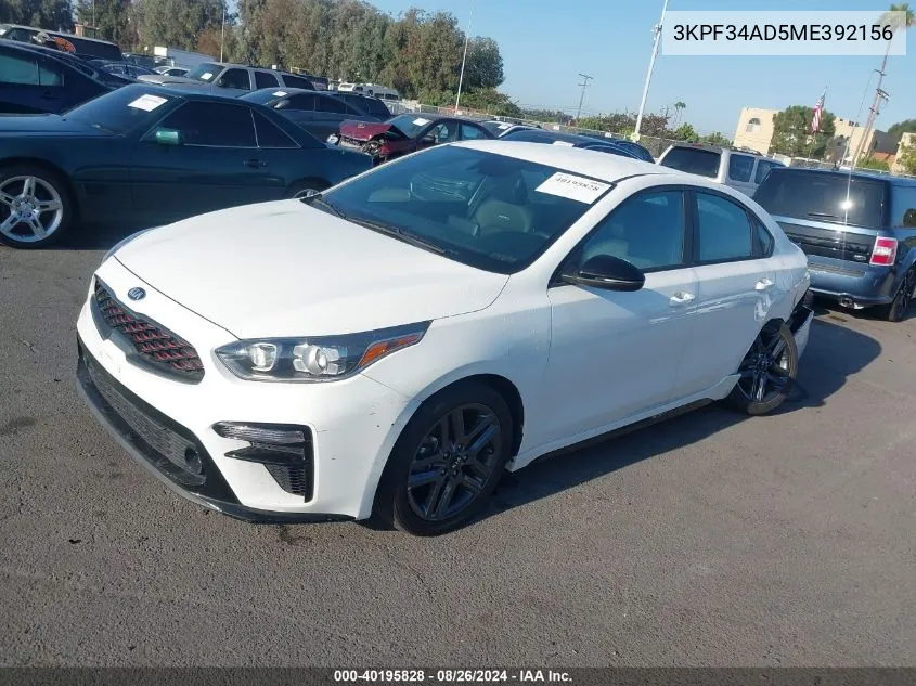 2021 Kia Forte Gt-Line VIN: 3KPF34AD5ME392156 Lot: 40195828