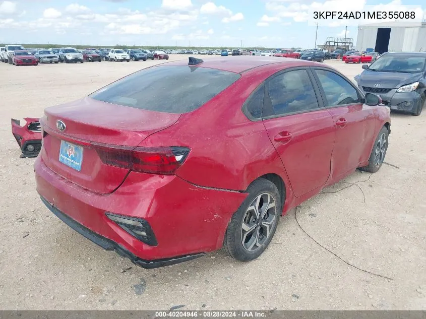 2021 Kia Forte Lxs VIN: 3KPF24AD1ME355088 Lot: 40204946