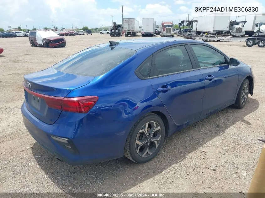 2021 Kia Forte Lxs VIN: 3KPF24AD1ME306330 Lot: 40208295