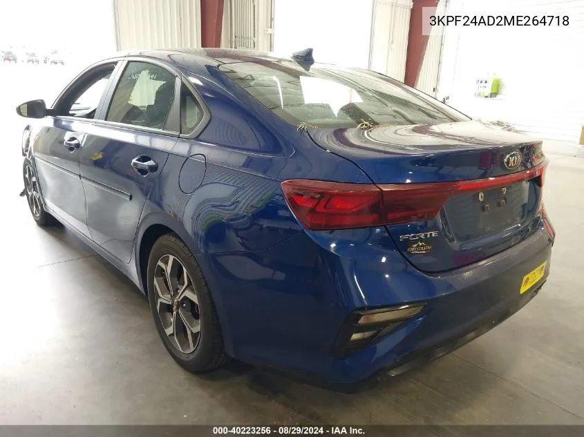 2021 Kia Forte Lxs VIN: 3KPF24AD2ME264718 Lot: 40223256