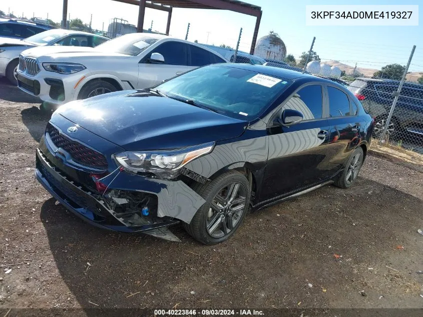 2021 Kia Forte Gt-Line VIN: 3KPF34AD0ME419327 Lot: 40223846