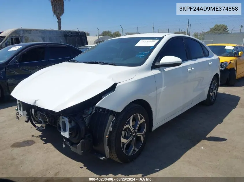 2021 Kia Forte Lxs VIN: 3KPF24AD9ME374858 Lot: 40230406