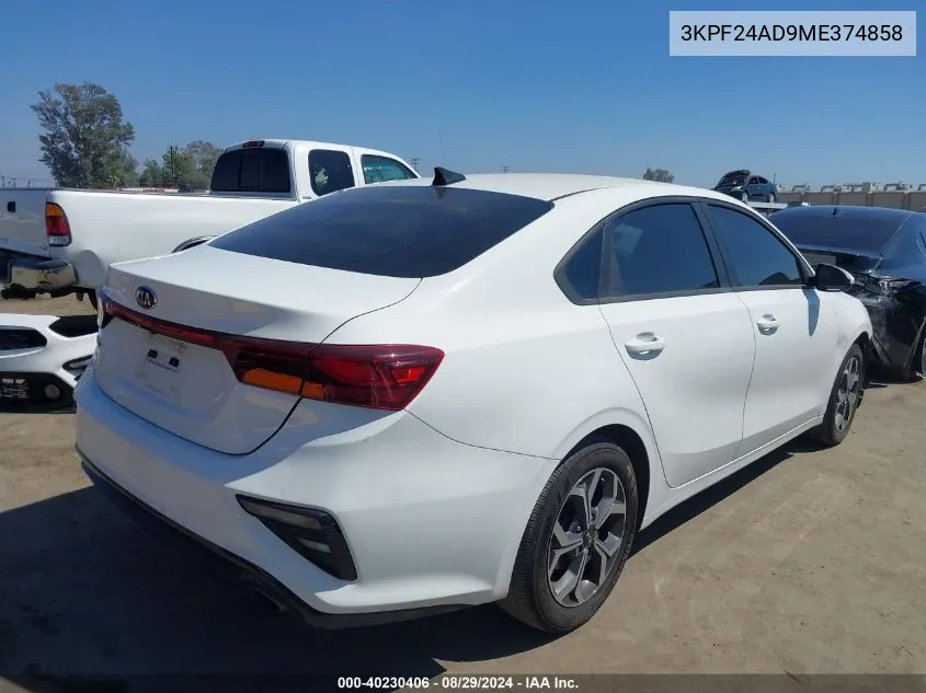 2021 Kia Forte Lxs VIN: 3KPF24AD9ME374858 Lot: 40230406