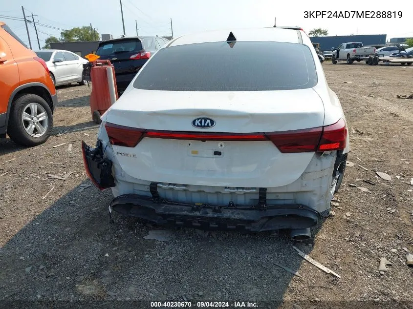 2021 Kia Forte Fe/Lxs VIN: 3KPF24AD7ME288819 Lot: 40230670