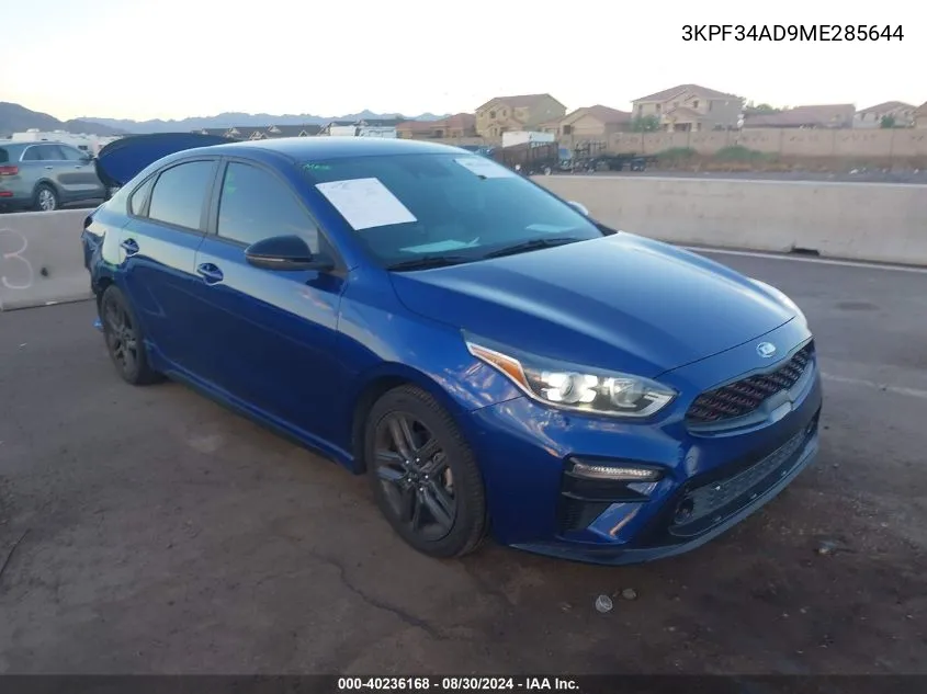 2021 Kia Forte Gt-Line VIN: 3KPF34AD9ME285644 Lot: 40236168