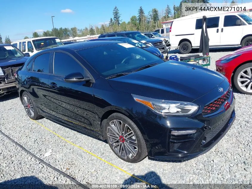 2021 Kia Forte Gt Manual VIN: 3KPF44ACXME271014 Lot: 40236169