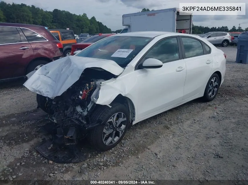 2021 Kia Forte Lxs VIN: 3KPF24AD6ME335841 Lot: 40240341