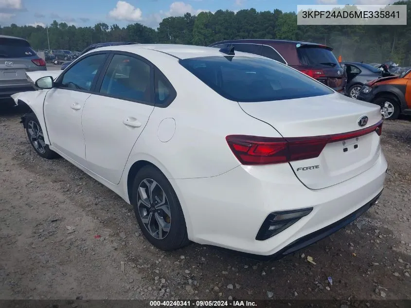 2021 Kia Forte Lxs VIN: 3KPF24AD6ME335841 Lot: 40240341