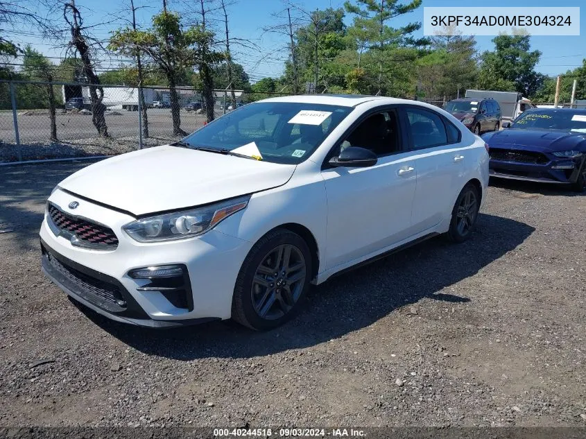 3KPF34AD0ME304324 2021 Kia Forte Gt-Line