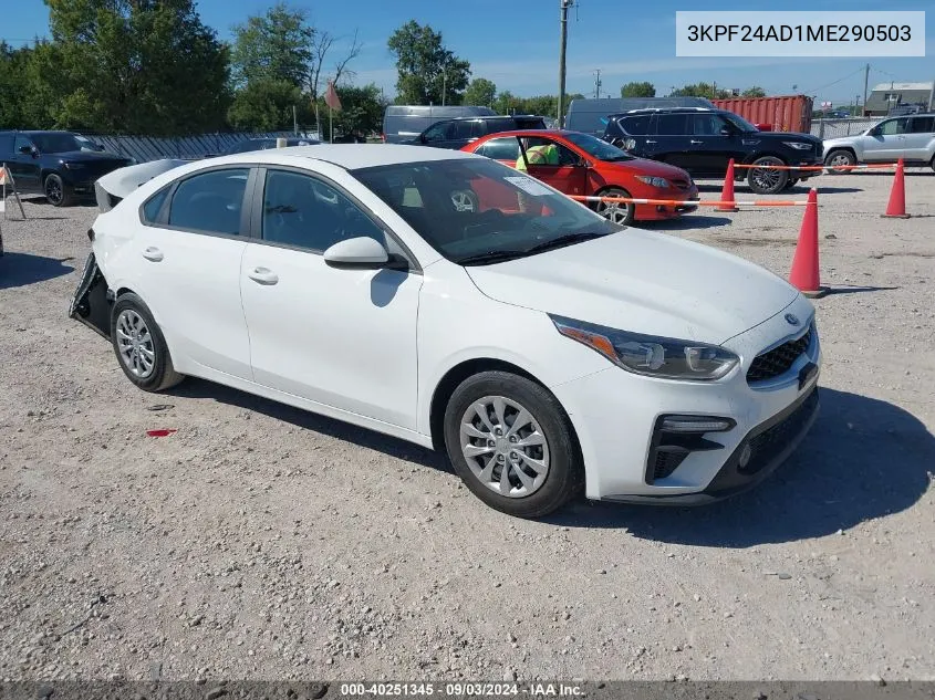 2021 Kia Forte Fe VIN: 3KPF24AD1ME290503 Lot: 40251345